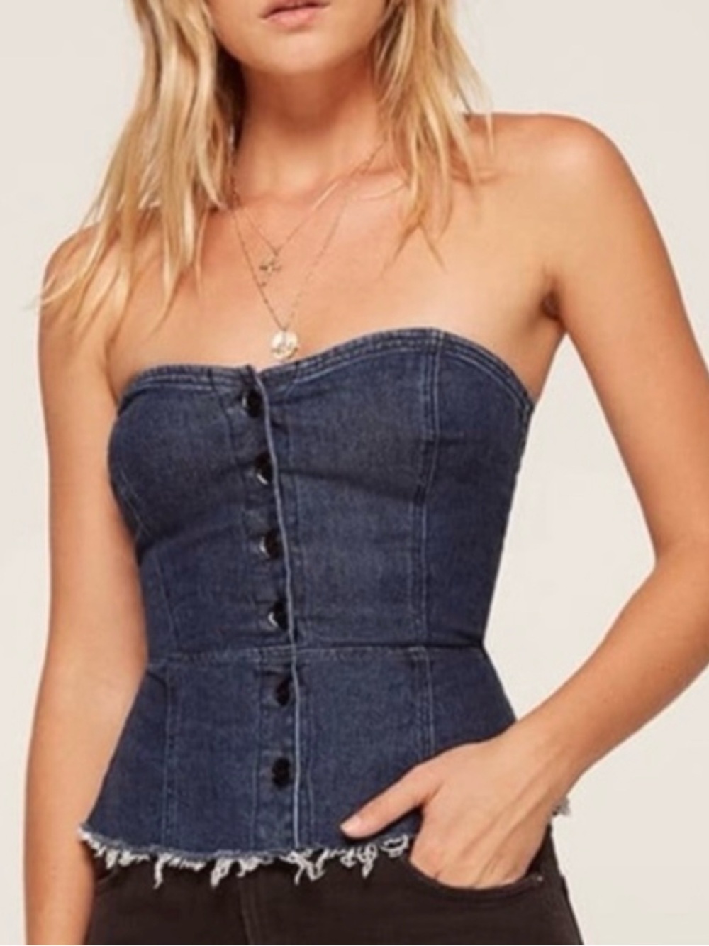 Reformation Gunner Top Size: Small Color: Severn/Dark Blue Wash